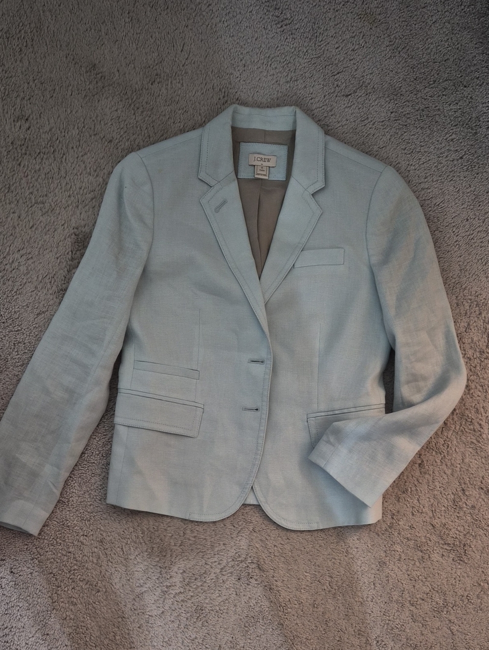 J. Crew Pale Blue Tailored Linen Blazer